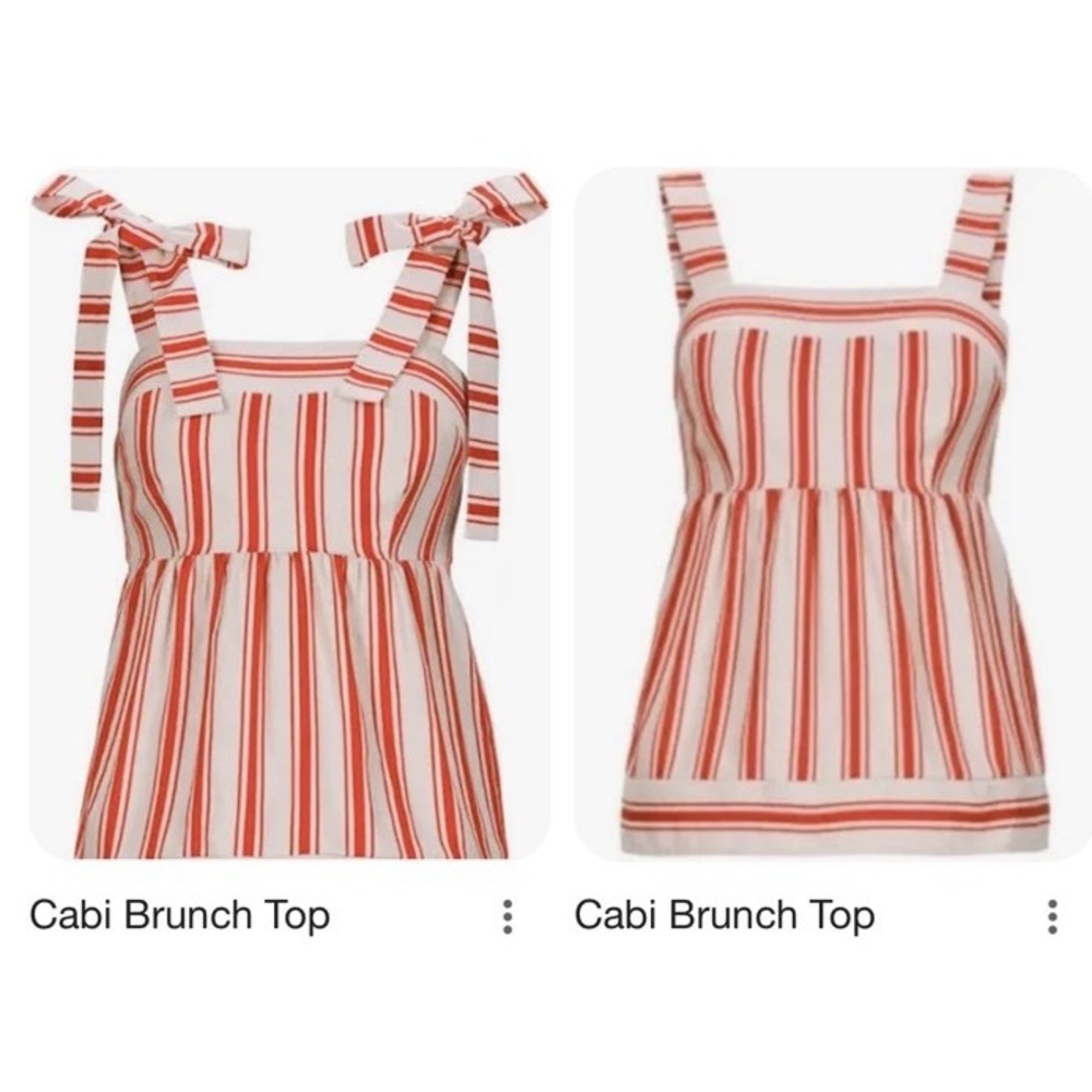 Cabi Brunch Top Adjustable Strap Cotton Linen Blend Sz S Resort Wear Orange - Picture 3 of 8